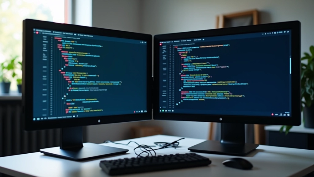 Divi monitori, viens rāda Scratch interfeisu, otrs rāda Python kodu